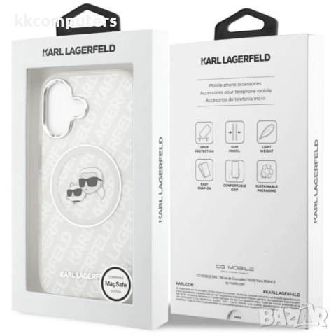 Оригинален кейс Karl Lagerfeld Karl and Choupette Glitter MagSafe и Протектор За iPhone 17 (6.3), Пр, снимка 6 - Калъфи, кейсове - 52213371