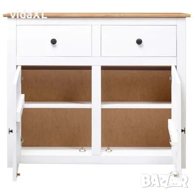 vidaXL Сайдборд, бял, 93x40x80 см, бор масив, стил Панама(SKU:282699), снимка 3 - Други - 48145147