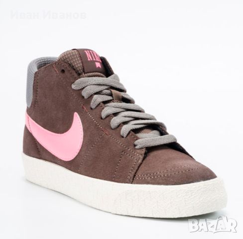 NIKE BLAZER MID LR WMNS DARK MUSHROOM / POLARIZED PINK  номер 41, снимка 2 - Маратонки - 45457022