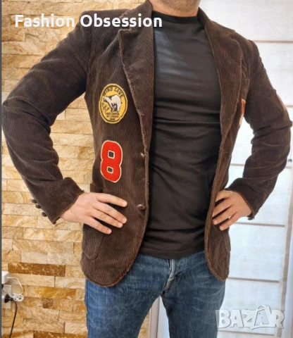 Мъжко сако REPLAY, кафяво памучно, размер L