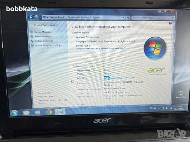 Acer one d-270 10.1” , снимка 3 - Лаптопи за работа - 53648783