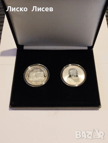 Юбилеен сет Тувалу 2х 1 долар 2009г. Чарлз Дарвин, снимка 2 - Нумизматика и бонистика - 53347905