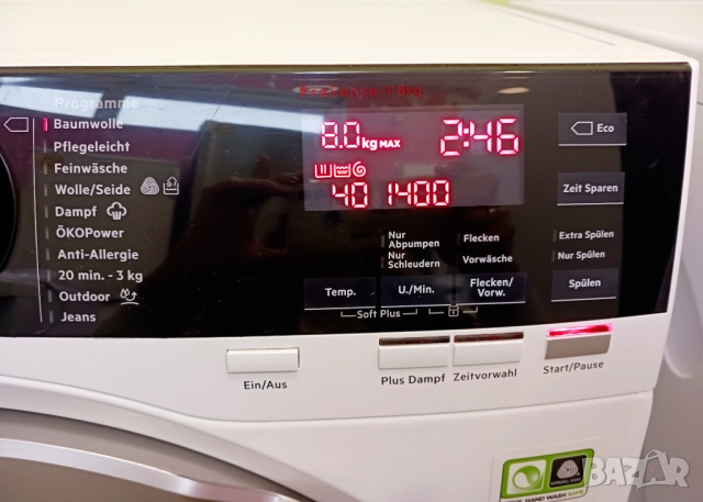 Инверторна пералня  AEG  8000 SERIES - 8 kg, снимка 5 - Перални - 52000322