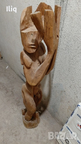 дървена фигура височина 1 метър. , снимка 2 - Други стоки за дома - 53666352