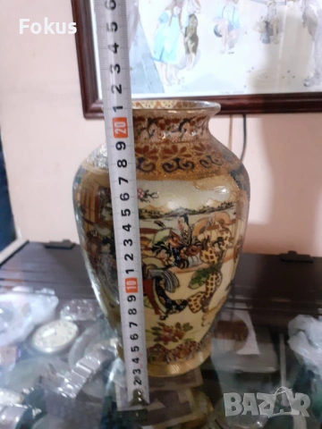 Сатцума Satsuma стара голяма ваза порцелан маркировка, снимка 5 - Антикварни и старинни предмети - 53357840