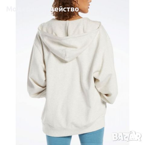 Дамско спорно горнище reebok classics oversized long full zip hoodie grey, снимка 2 - Спортни екипи - 46737611