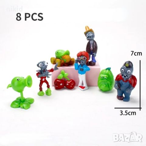 8 Plants vs Zombies Зомбита срещу растения пластмасови фигурки PVC за игра и украса торта играчки, снимка 7 - Фигурки - 26850725