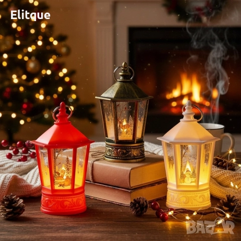 Коледен декоративен LED фенер – топла светлина и уют за празничния дом, снимка 6 - Декорация за дома - 52851212