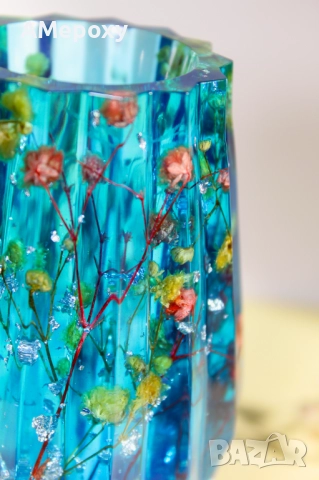 Ръчно изработена ваза от епоксидна смола. , снимка 2 - Декорация за дома - 52632277