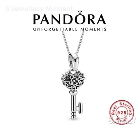 Пандора сребърно колие с ключе, снимка 1 - Колиета, медальони, синджири - 40255485