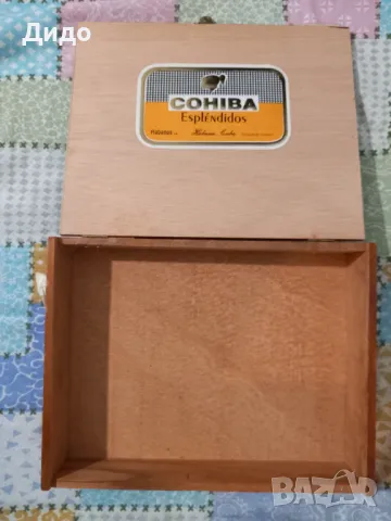 Стара дървена махагонова кутия от кубински пури COHIBA 25см, снимка 2 - Други ценни предмети - 47782911