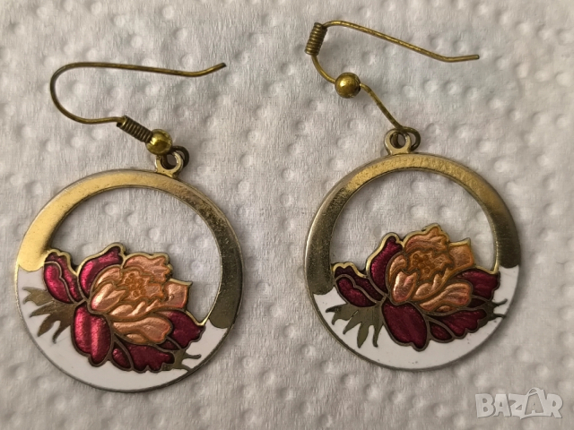 вносни обици вторите с емайл първите със седеф, снимка 3 - Обеци - 52854804