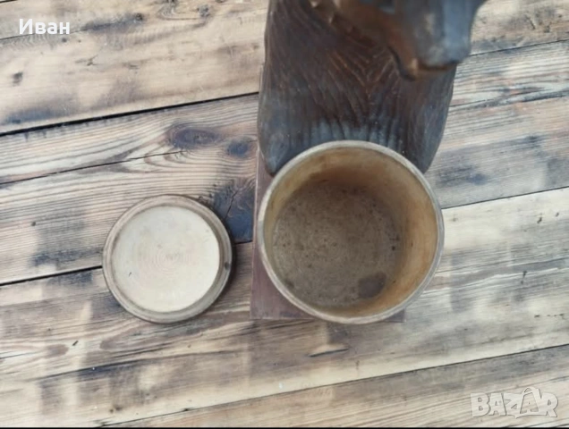 Ръчно изработена дърворезба на мечка , снимка 6 - Антикварни и старинни предмети - 53503814