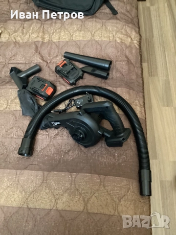 Безжичен 2-в-1 Фуния за Листа и Вакуум с Батерия 2x3000mAh и Зарядно, Скорост на Въздуха 300 км/ч, К, снимка 2 - Други инструменти - 51597121