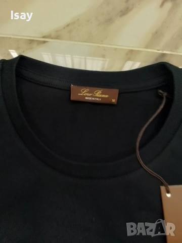 Мъжка тениска ЛОРО ПИАНА в черен цвят, снимка 3 - Тениски - 53928937