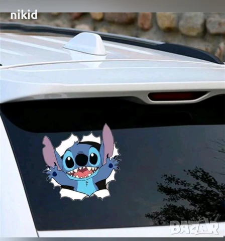 Стич Stitch излиза от стена лепенка за автомобил кола Авто стикер