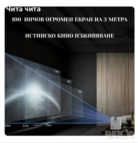 Smart Projector Q96 E300 – твоето лично кино във всеки дом, снимка 3 - Друга електроника - 52470340