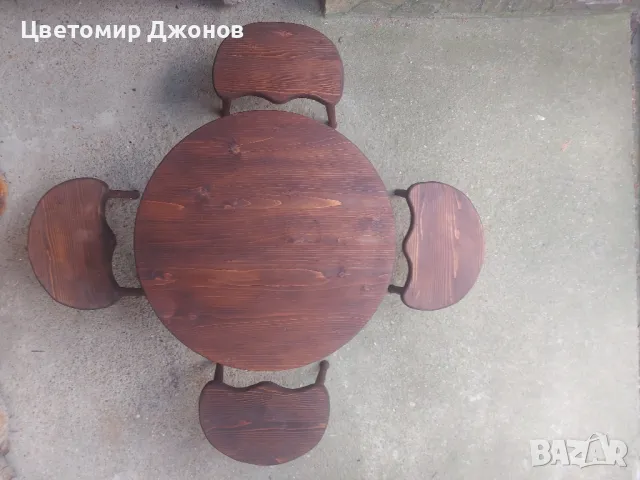 Трикраки столчета и софра(синия,паралия), снимка 6 - Градински мебели, декорация  - 49486507