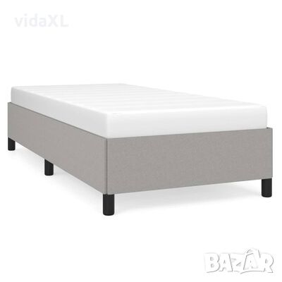 vidaXL Рамка за легло светлосива 90x190 см плат(SKU:347026, снимка 1 - Спални и легла - 46023664
