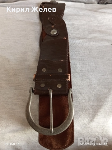 Дамски кожен колан с капси нестандартен дизайн 31087