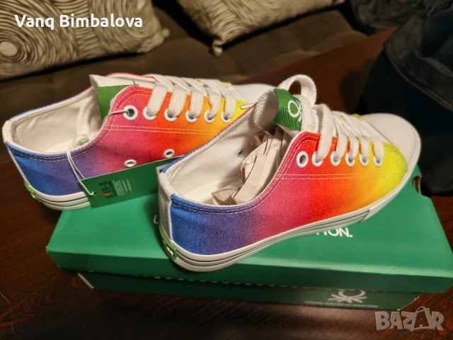 🌈 Нови кецове United Colors of Benetton – цветен дизайн 🌈, снимка 4 - Кецове - 53955004