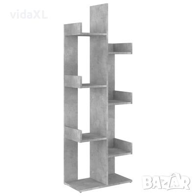 vidaXL Библиотека, бетонно сива, 48x25,5x140 см, ПДЧ(SKU:808913