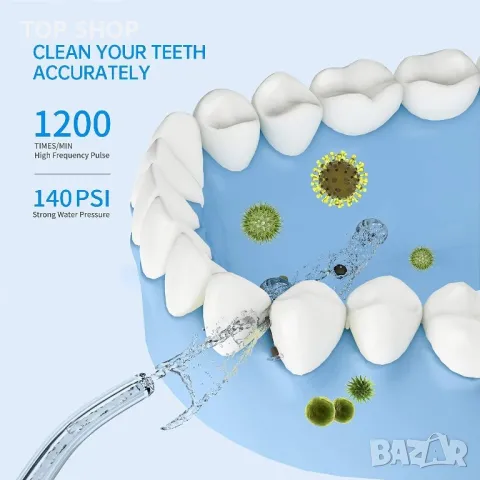 SYNHOPE Преносим зъбен душ/флосер за почистване на зъби/Телескопичен резервоар за вода/3 режима/IPX7, снимка 5 - Тримери - 49308718