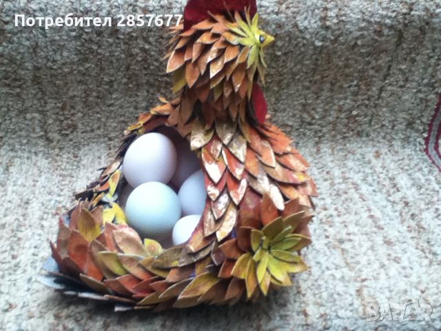 Кошница за яйца Кокошка, снимка 3 - Декорация за дома - 45462518