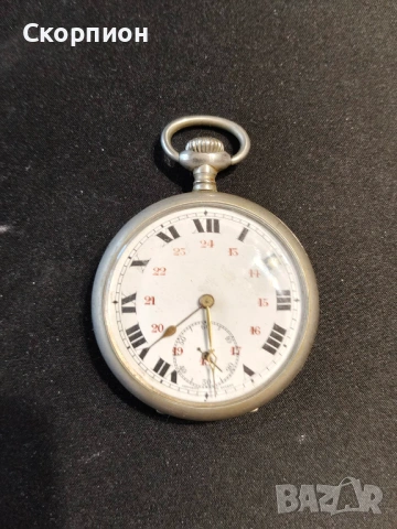 Швейцарски джобен часовник с посребрени капаци - BREVET DEPOSE -  ПРОМОЦИЯ, снимка 2 - Джобни - 48366714