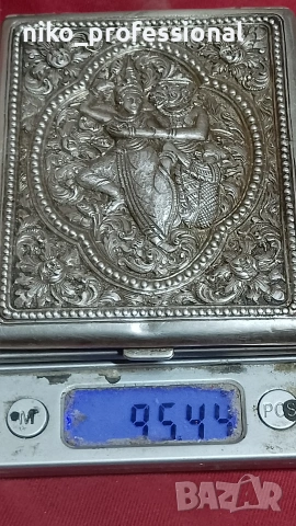 Сребърна табакера с индийски мотиви , снимка 7 - Други ценни предмети - 53456012