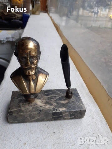 Малък бронзов бюст - мастилница, фигура, статуетка