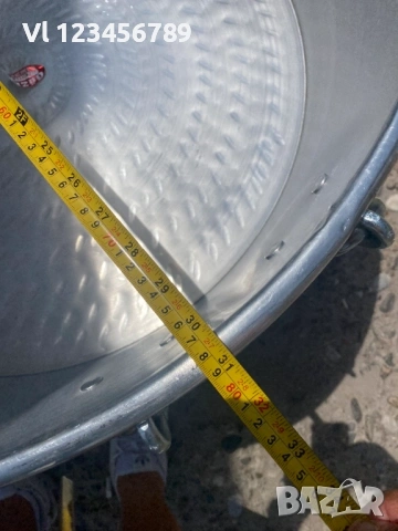 Алуминиева тава кръгла Ф 780 мм, дебелостенна с дръжки, снимка 3 - Съдове за готвене - 53892292