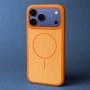 Кейс bSmart Frame Thin Magsafe, За iPhone 17 Pro Max (6.9), оранжев и Протектор, снимка 3