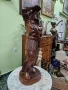Голяма антикварна колекционерска дървена фигура статуетка , снимка 4