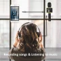 BONAOK Безжичен Bluetooth караоке микрофон, 3-в-1 преносим ръчен караоке микрофон, снимка 4