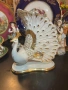 Capodimonte Italy Circa 1980 Porcelain Peacock Figurine W/ Colorful Crystal Accents Паунът Код P1848, снимка 8