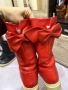 Червени дамски ботуши с панделки - 38ми номер, снимка 7