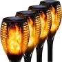 Waiybbit Соларни лампи, 4 броя, 33 светодиода, трептящи танцуващи пламъци