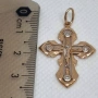 Златен кръст с фианити – 585, 1,91г, снимка 4