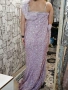 светло лилава официална рокля с пайети , снимка 4