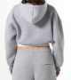 сив дамски кроп суичър (Zip Crop), снимка 4