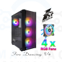 1stPlayer Кутия Case ATX - Fire Dancing V4 RGB - 4 fans included, снимка 16