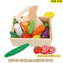Игрален комплект за деца зеленчуци и плодове за рязане изработени от дърво - КОД 3542, снимка 6