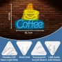 Неонова табела CooPark Coffee за декор на кафене LED с възможност за димиране, USB, 30х32 см, снимка 2