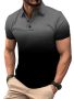 стилна мъжка тениска за лятото с къс ръкав  в градиентен цвят; голям размер., снимка 2
