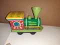 Стара механична играчка МУЗИКАЛЕН ВЛАК с релси СССР, снимка 4