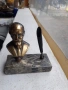 Малък бронзов бюст - мастилница, фигура, статуетка, снимка 1