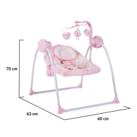 ЕЛЕКТРИЧЕСКА ЛЮЛКА BABY SWING+ РОЗОВ, снимка 5 - Детски шезлонги - 45046456