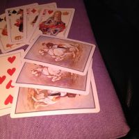 Карти 57х87 мм винтидж австрийски 52 с калъвче естествена кожа, снимка 8 - Карти за игра - 45424580