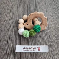 Дървена бебешка гризалка с цветни топчета , снимка 4 - Прибори, съдове, шишета и биберони - 45189686